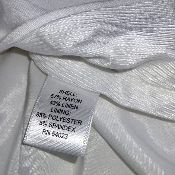 Banana‎ Republic Womens Pants Sz 14 White Linen Lined Wide Leg Dressy Classicore - Picture 8 of 13